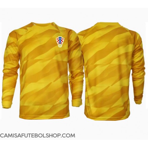 Camisa de time de futebol Croácia Goleiro Replicas 1º Equipamento Europeu 2024 Manga Comprida